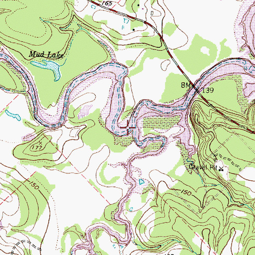 Topographic Map of Caney Creek, TX