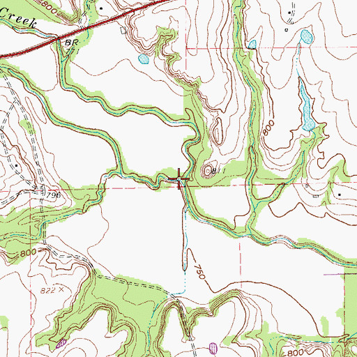 Topographic Map of Catlett Creek, TX