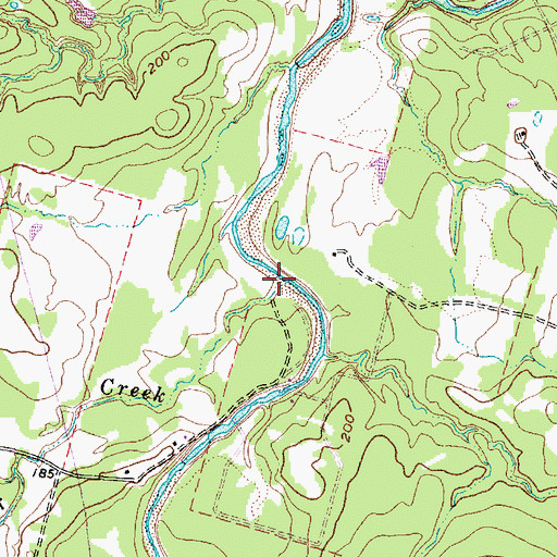 Topographic Map of Cedar Creek, TX