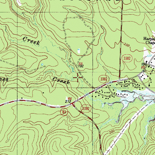 Topographic Map of Coma Creek, TX