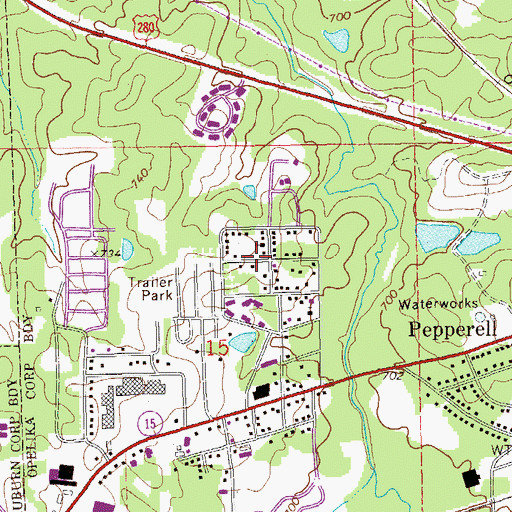 Topographic Map of Spring Hill Heights, AL