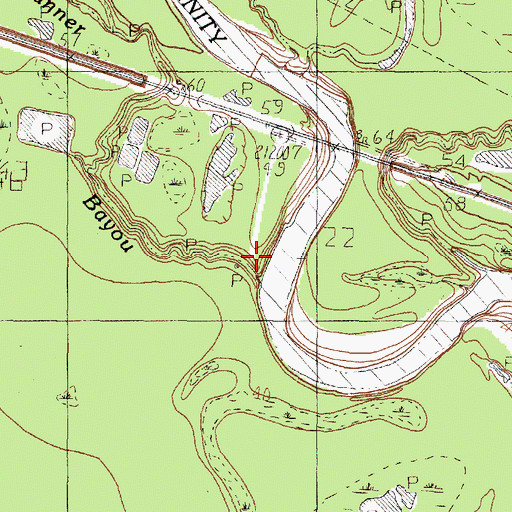 Topographic Map of Davis Bayou, TX