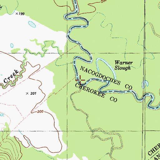 Topographic Map of Doyle Creek, TX