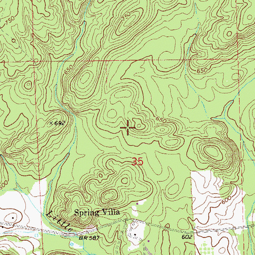 Topographic Map of Spring Villa Camping and Recreation Area, AL