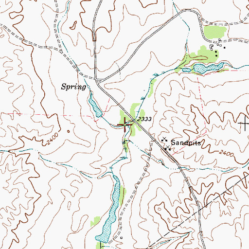 Topographic Map of Dry Fork Boggy Creek, TX