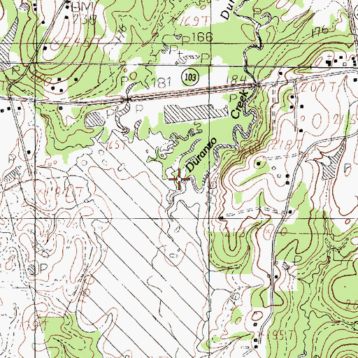 Topographic Map of Duranzo Creek, TX