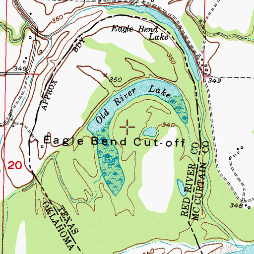 Topographic Map of Eagle Bend Cut-Off, TX