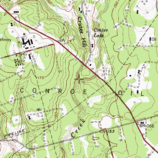 Topographic Map of East Fork Crystal Creek, TX