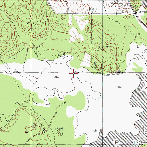 Topographic Map of Flat Fork Creek, TX