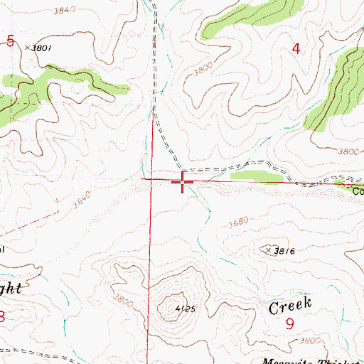 Topographic Map of Cottonwood Creek, AZ