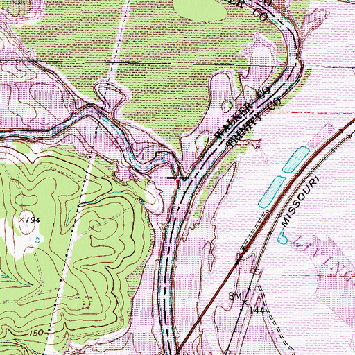 Topographic Map of Harmon Creek, TX