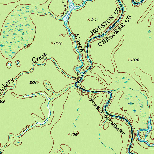 Topographic Map of Hickory Creek, TX