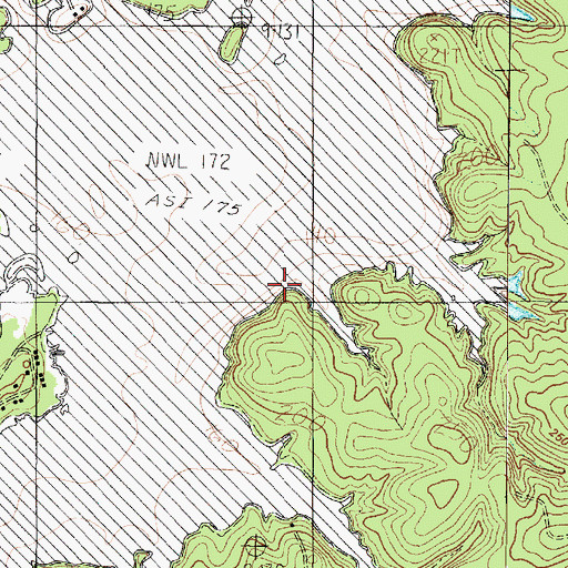 Topographic Map of Hines Creek, TX
