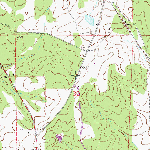 Topographic Map of Stonewall School (historical), AL