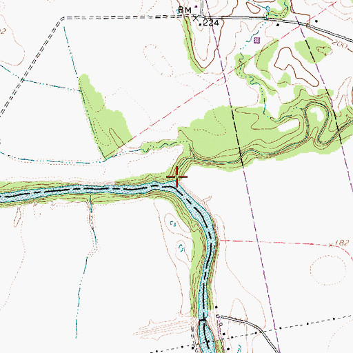 Topographic Map of Hurricane Bayou, TX