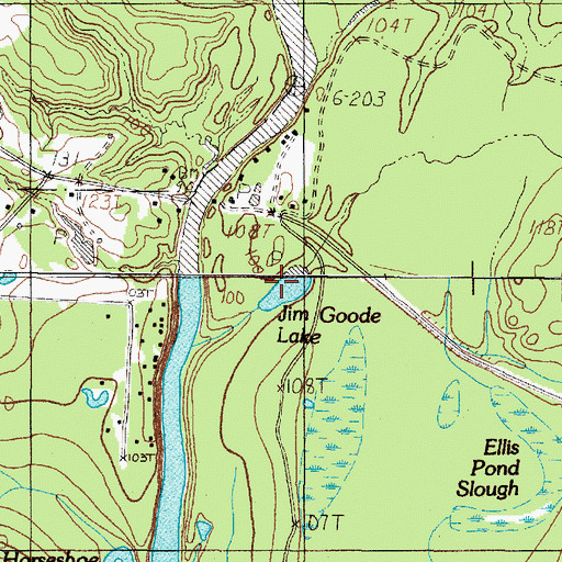 Topographic Map of Jim Goode Lake, TX