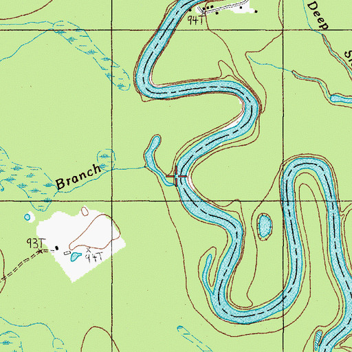 Topographic Map of Johns Branch, TX