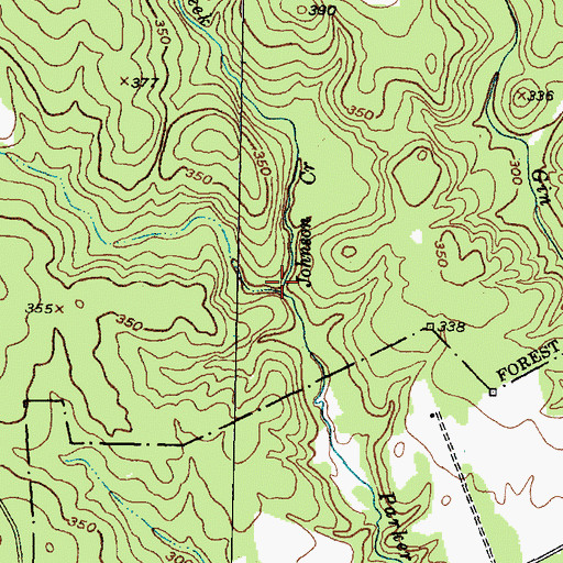 Topographic Map of Johnson Creek, TX