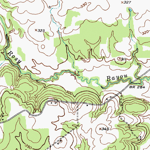 Topographic Map of Kelly Branch, TX