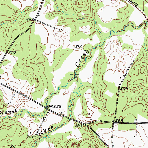 Topographic Map of Kilgore Branch, TX