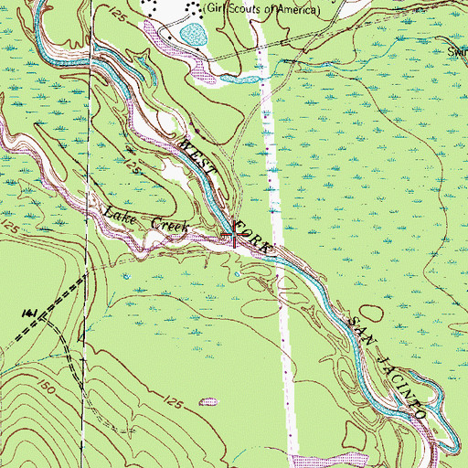 Topographic Map of Lake Creek, TX