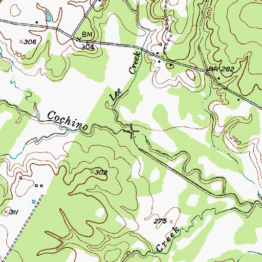 Topographic Map of Lee Creek, TX