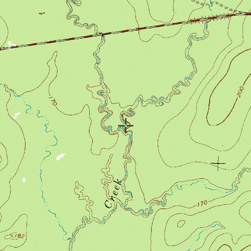 Topographic Map of Little Buck Creek, TX