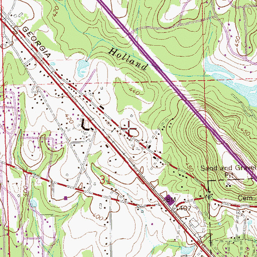 Topographic Map of Summerville (historical), AL