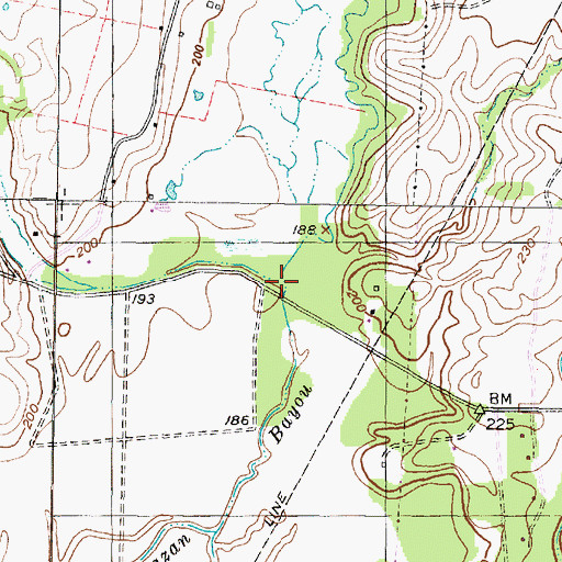 Topographic Map of Morral Bayou, TX