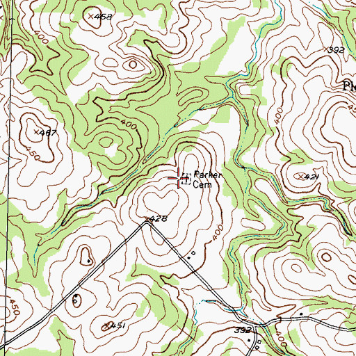 Topographic Map of Parker Cemetery, TX