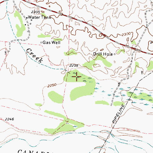 Topographic Map of Persimmon Creek, TX