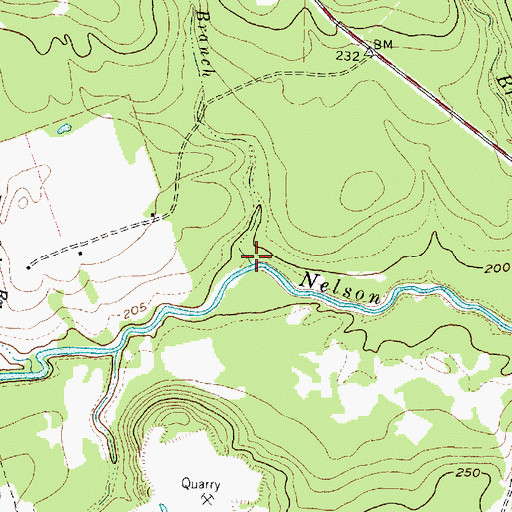 Topographic Map of Possum Branch, TX