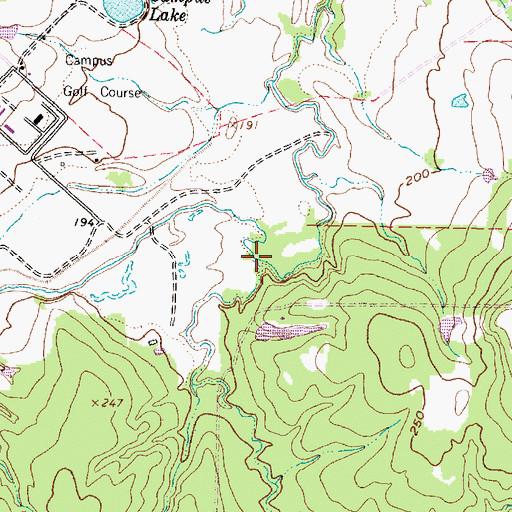 Topographic Map of Red Oak Creek, TX