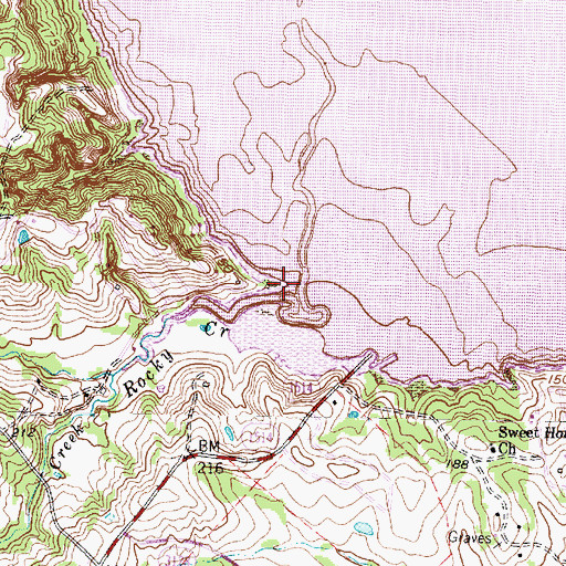 Topographic Map of Rocky Creek, TX