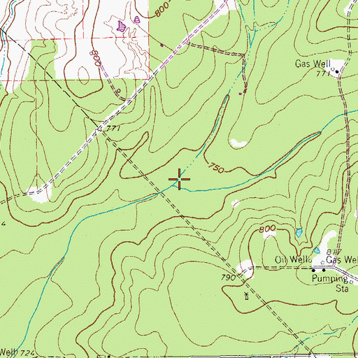 Topographic Map of Rosebud Branch, TX