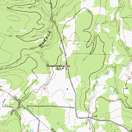 Topographic Map of Rosenwall School, TX