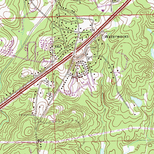 Topographic Map of Tanglewood, AL