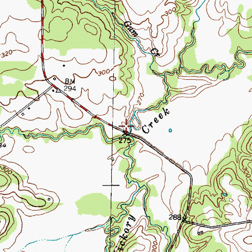 Topographic Map of Rosy Bayou, TX