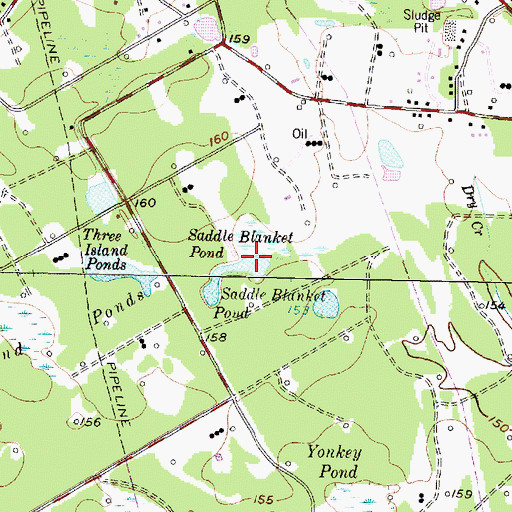 Topographic Map of Saddle Blanket Pond, TX