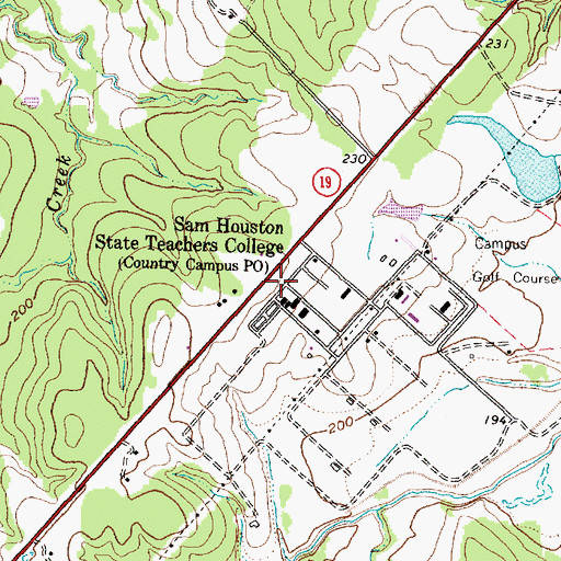 Topographic Map of Sam Houston State Teachers College, TX
