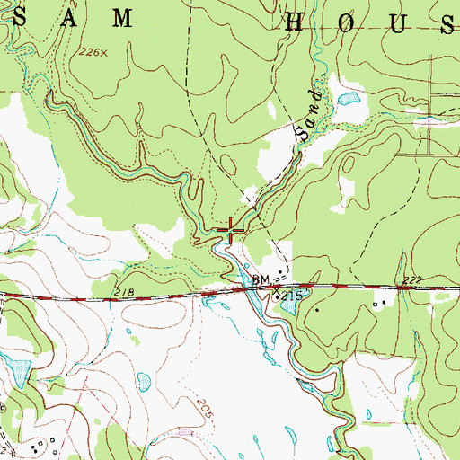 Topographic Map of Sand Creek, TX