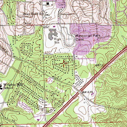 Topographic Map of Terrace Acres, AL
