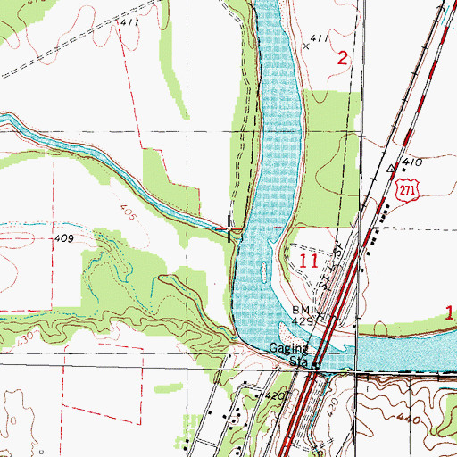 Topographic Map of Sanders Creek, TX