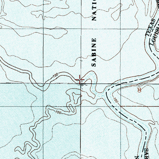 Topographic Map of Sixmile Creek, TX