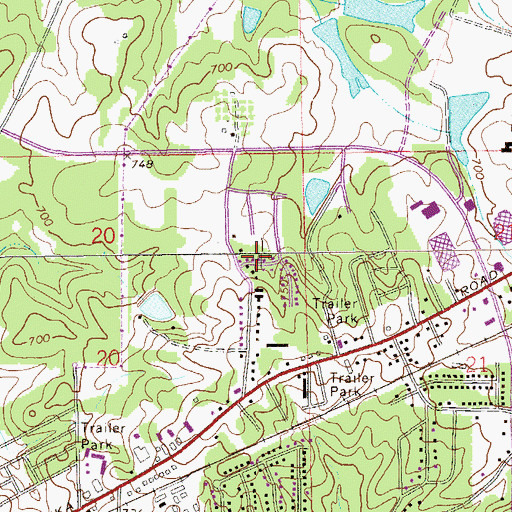 Topographic Map of Town and Country, AL