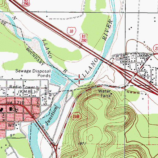 Topographic Map of South Llano River, TX