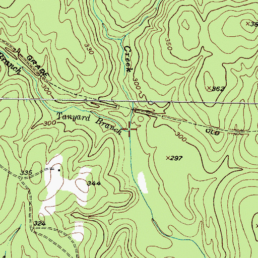 Topographic Map of Tanyard Branch, TX