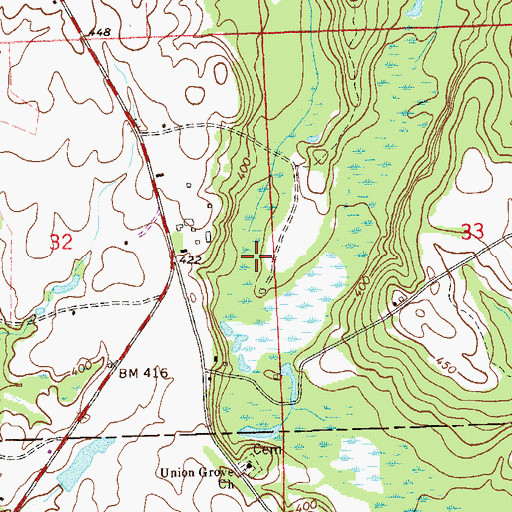 Topographic Map of Towns Creek, AL