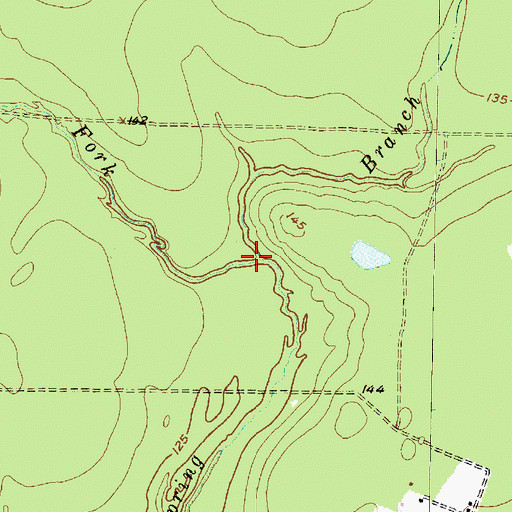 Topographic Map of West Fork Spring Branch, TX