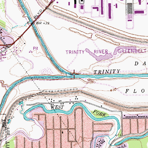 Topographic Map of West Fork Trinity River, TX